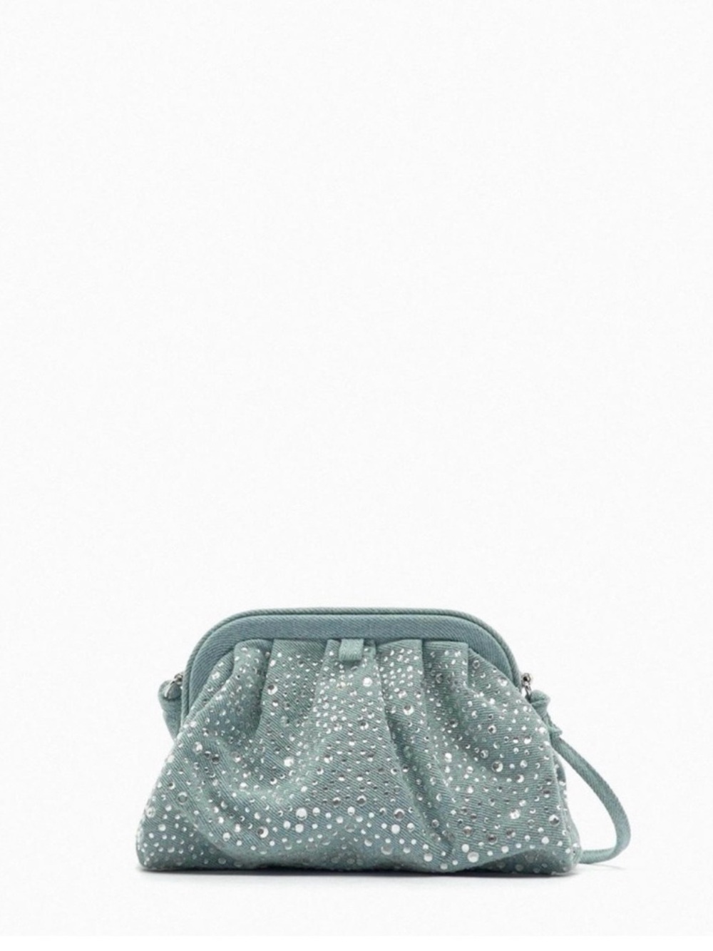 Zara Studded Denim Clutch